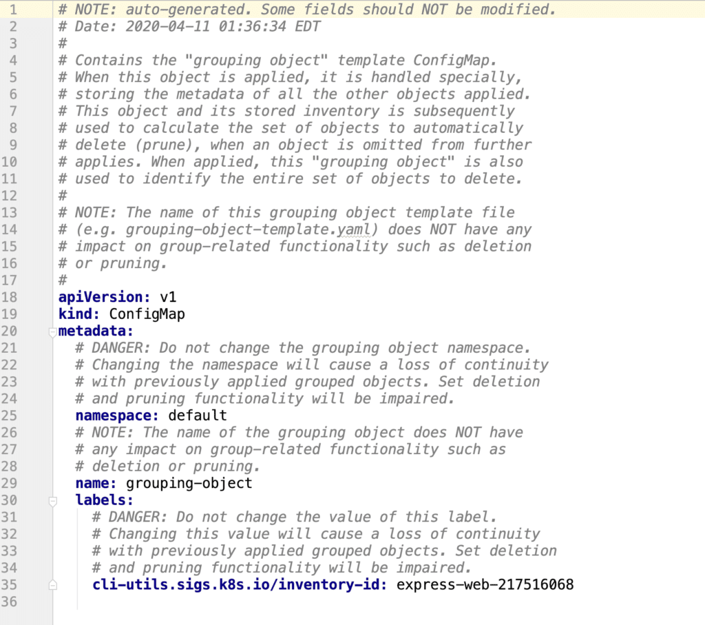 Grouping object in ConfigMap