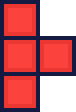 Four red squares with dark outlines arranged in a T-shape on a green background, reminiscent of a Tetris piece—much like the strategic moves seen in TV advertising for All.