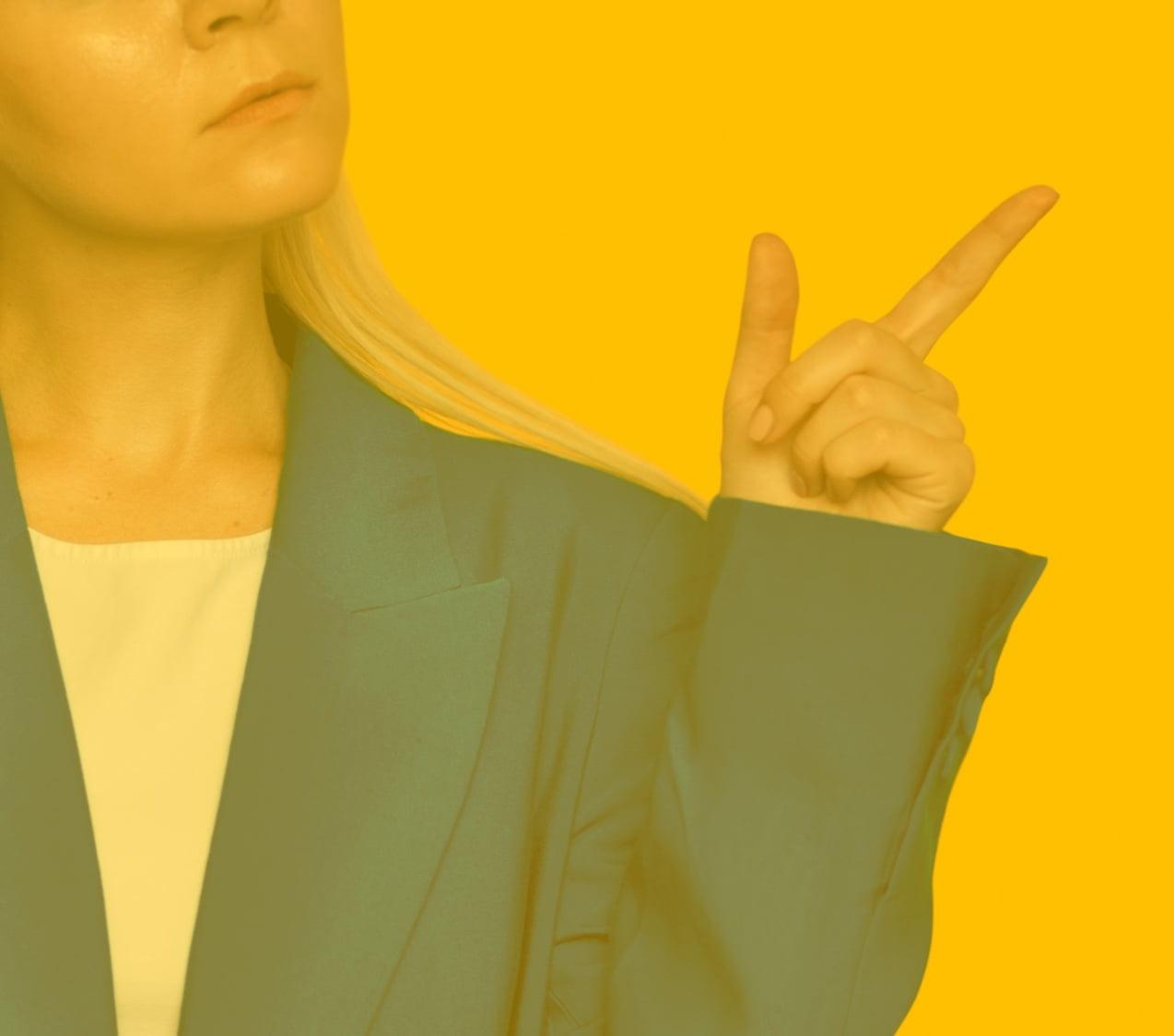 Oxana Pointing on Yellow